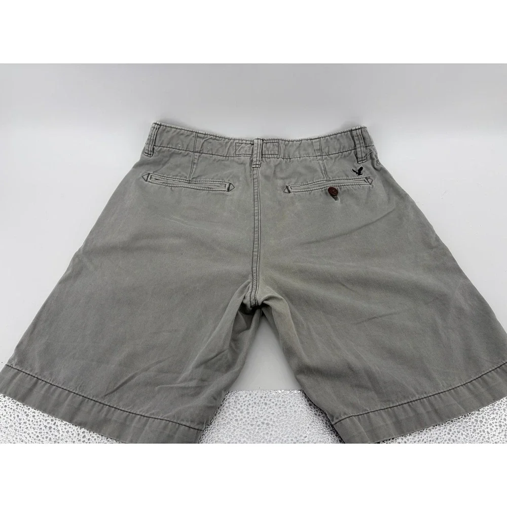 American Eagle Shorts, Gray Chino, Classic, Distressed Longer, Men's Size 30
